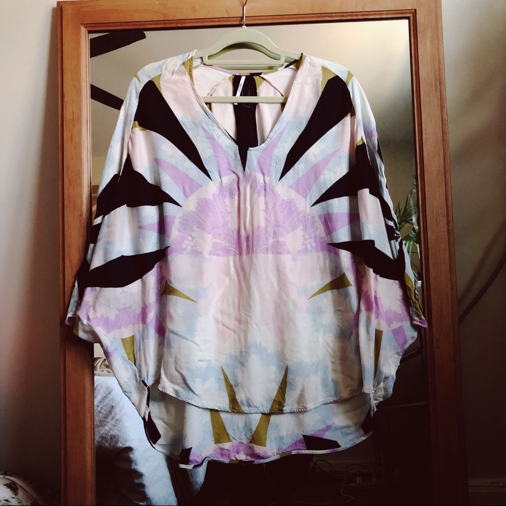 Free People Geometric Blouse Tunic